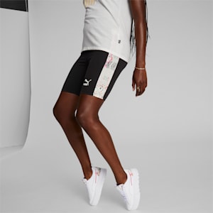 ICONIC T7 7" Women's Short Tights, PUMA Black-Artisan AOP, extralarge